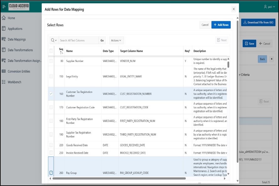 Add Rows for Data Mapping