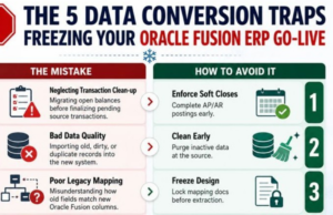 The 5 Data Conversion Traps Freezing Your Oracle Fusion ERP Go – Live